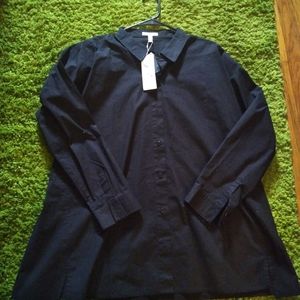 NWT Eileen Fisher classic black trapeze shirt